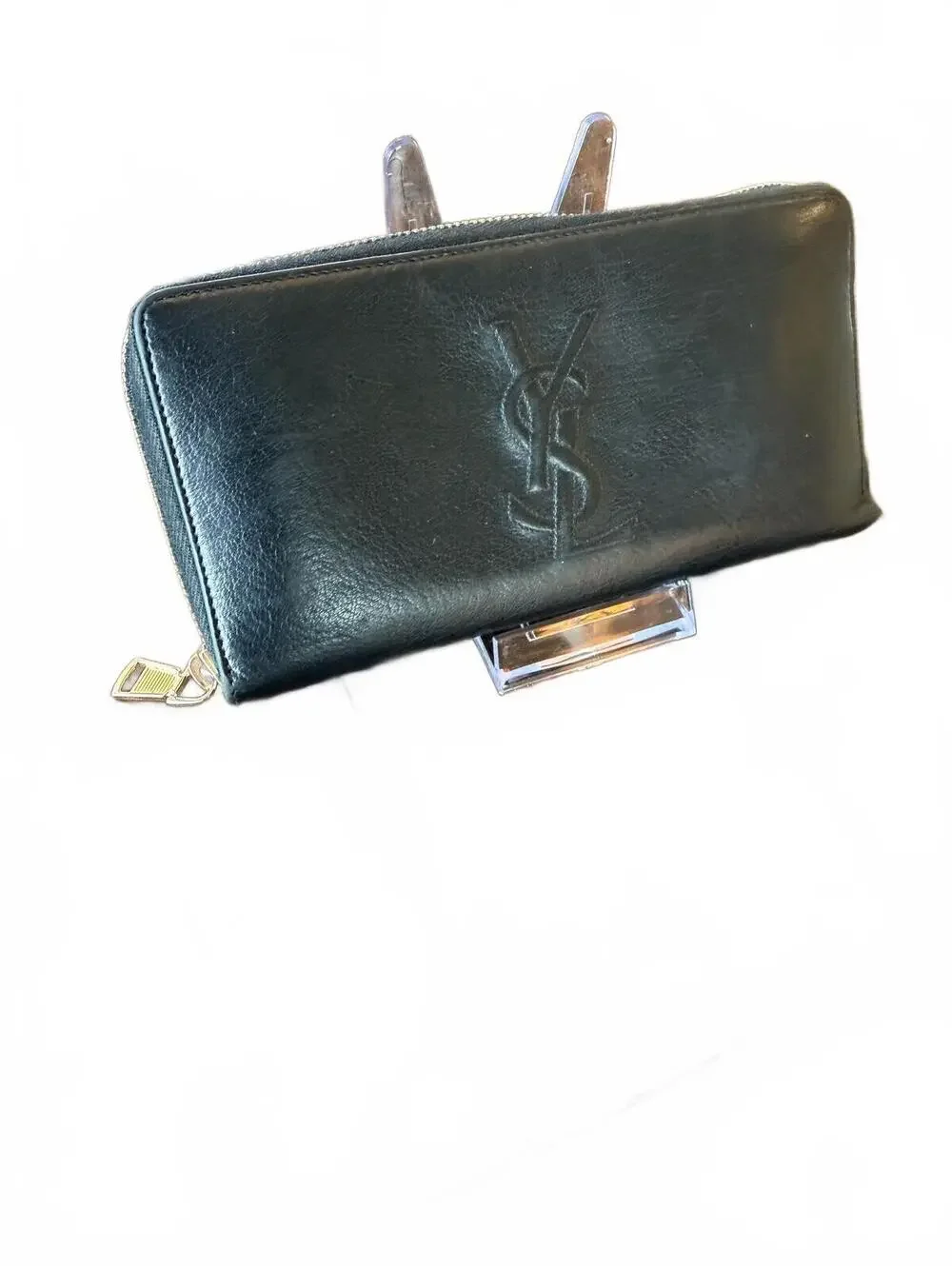 Saint Laurent Black Leather Zip-Around Wallet - Picture 10 of 10
